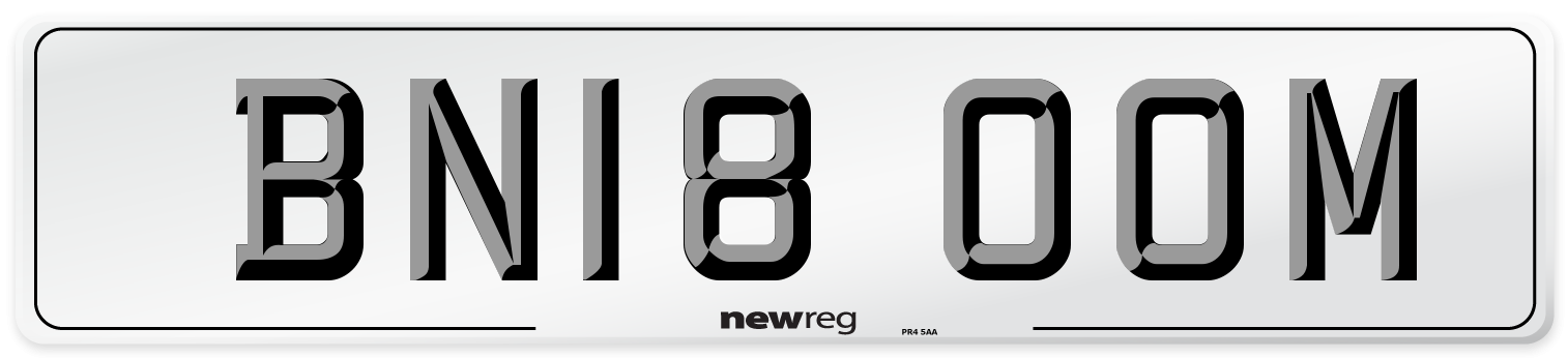 BN18 OOM Number Plate from New Reg